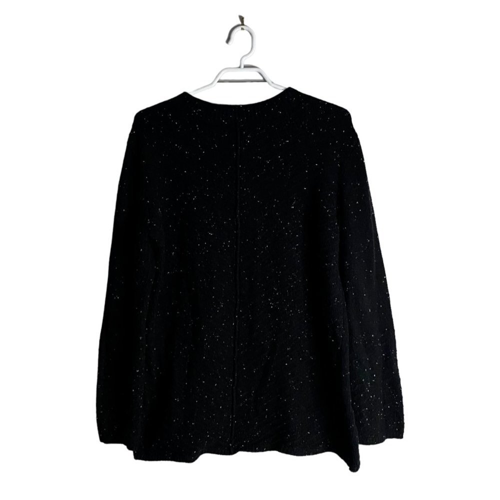 Andrea Jovine Women's Black Patterned Crewneck Knitted Sweater
